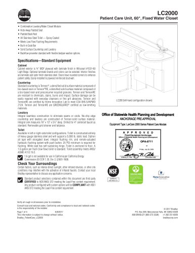 LC2000 Lavatory/Water Closet Comby