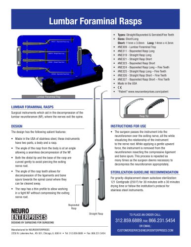 Lumbar Foraminal Rasps
