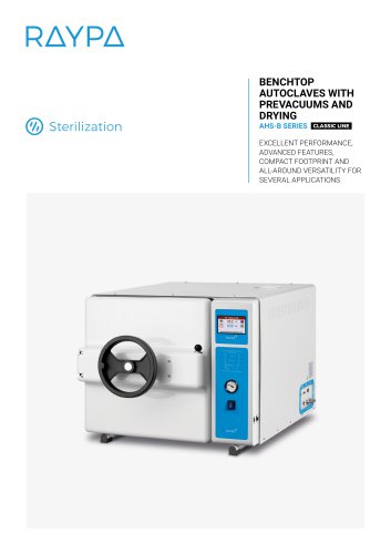 BENCHTOP AUTOCLAVES WITH PREVACUUMS AND DRYING AHS-B SERIES