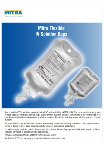 Flexible IV Bags Catalogue