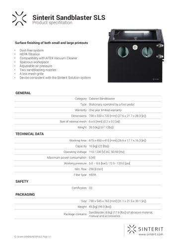 Sinterit Sandblaster SLS