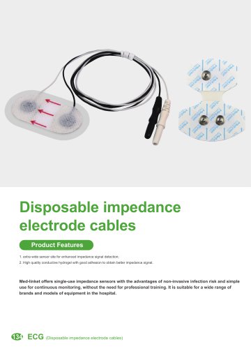 Disposable impedanceelectrode cables COE0001N