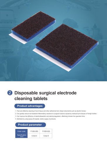 Disposable surgical electrodecleaning tablets P-050-050