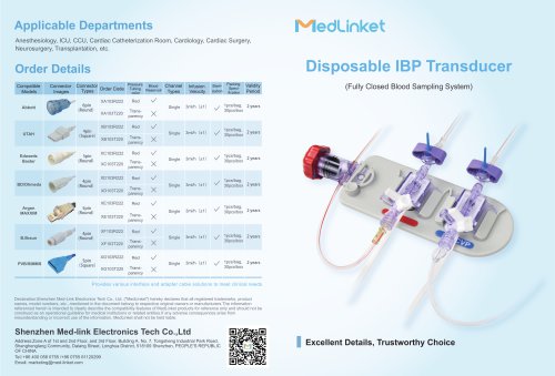 Disposable Transducer Pressure X0046A