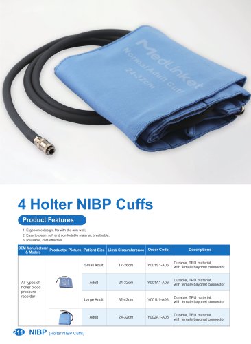  Holter NlBP Cuffs Y001A1-A06