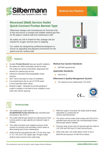 Puritan Bennet gas outlet - recessed