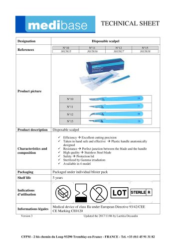 Disposable scalpel References