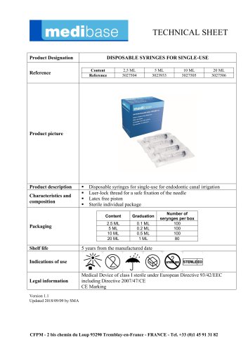 DISPOSABLE SYRINGES FOR SINGLE-USE