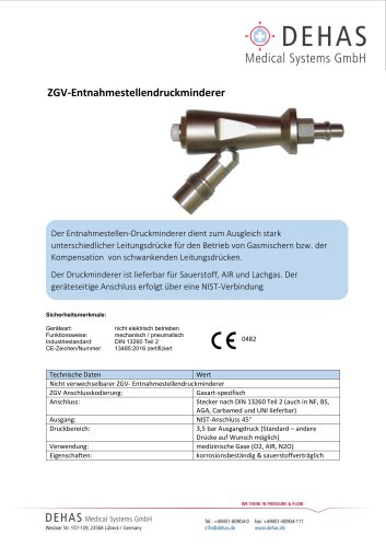 Entnahmestellendruckminderer