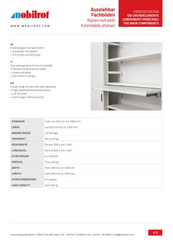 Extendable shelves