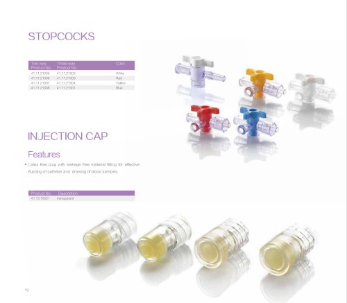 Stopcocks, Injection Cap & Infusion Set With Needleless Adapters