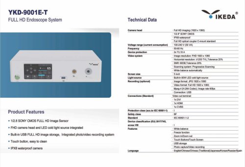 IKEDA YKD-9001E-T Full HD Endoscopy Camera