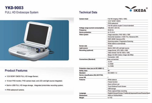 IKEDA YKD-9003 Medical Portable Endoscope Camera