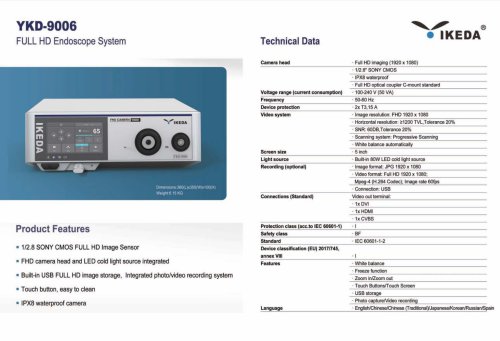 IKEDA YKD-9006 Endoscopy Camera system