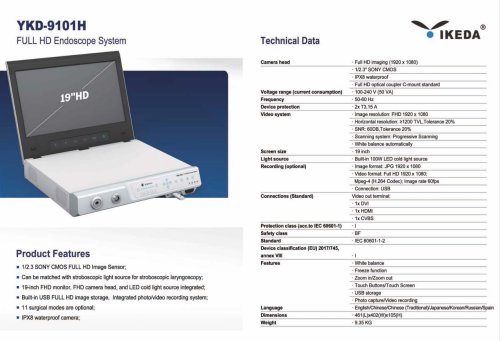 IKEDA YKD-9101H FULL HD Endoscope System