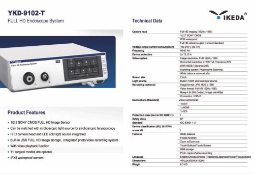IKEDA YKD-9102T FULL HD Endoscope System