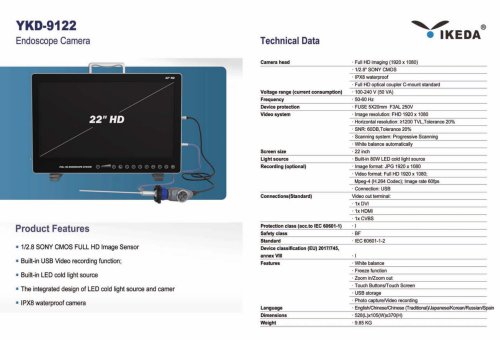 IKEDA YKD-9122 Portable Endoscope Camera System