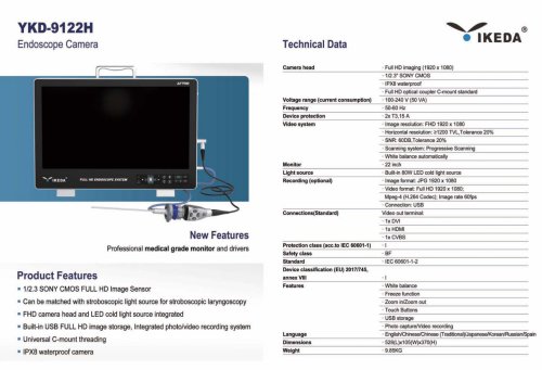 IKEDA YKD-9122H FULL HD ALL-IN-ONE Endoscope Camera System