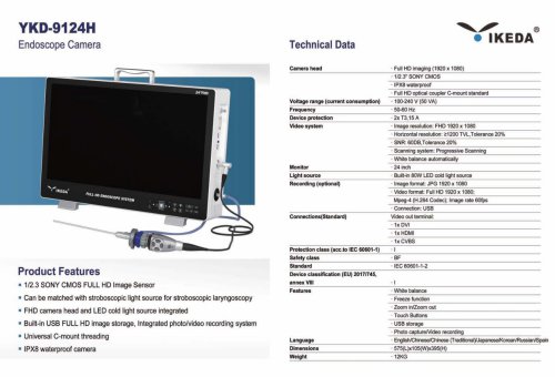 IKEDA YKD-9124H FULL HD Portable Endoscopy Unit