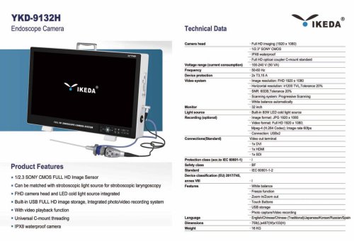 IKEDA YKD-9132H FULL HD Medical Endoscope Camera system