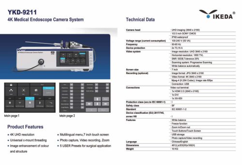 IKEDA YKD-9211 4K Medical Endoscope Camera System