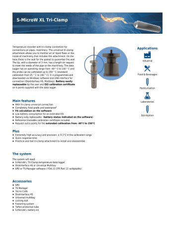 S-MicroW XL Tri-Clamp data sheet