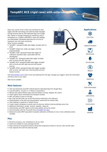 TempNFC rigid case with external probe data sheet