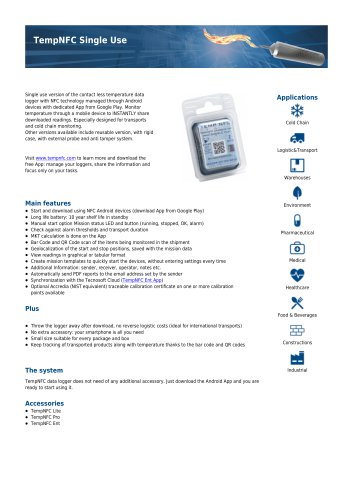 TempNFC single use data sheet