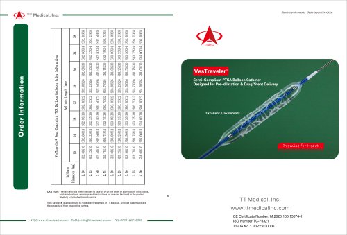 VesTraveler® Semi compliant  PTCA Balloon Catheter