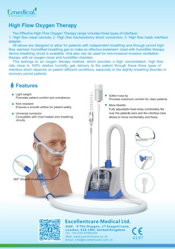 High Flow Oxygen Therapy EM05-730-A EM05-731 EM05-731-A EM05-731-B EM05-501A EM05-502A EM05-503A EM05-504A EM05-505A