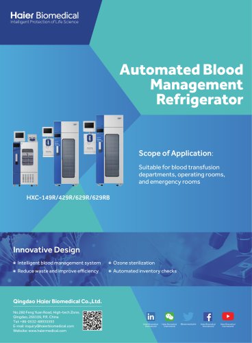 Haier Automated Blood Management Refrigerator