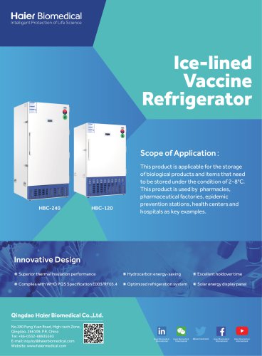 Haier Ice-lined Vaccine Refrigerator HBC-240&120