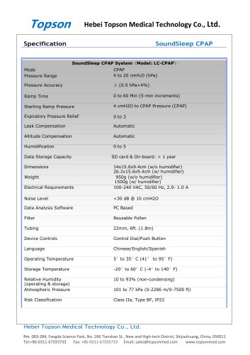 Topson CPAPmachine LC-CPAP