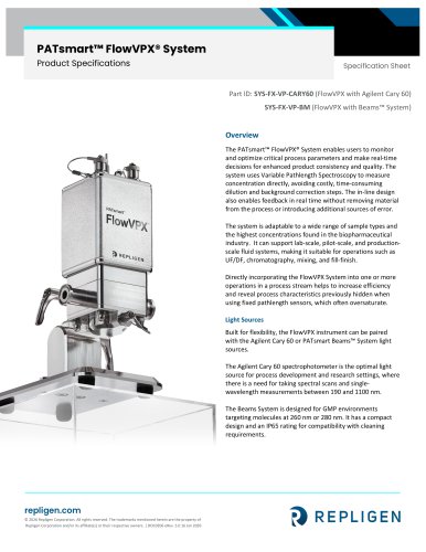 PATsmart&trade; FlowVPX&reg; In-line System Specification Sheet