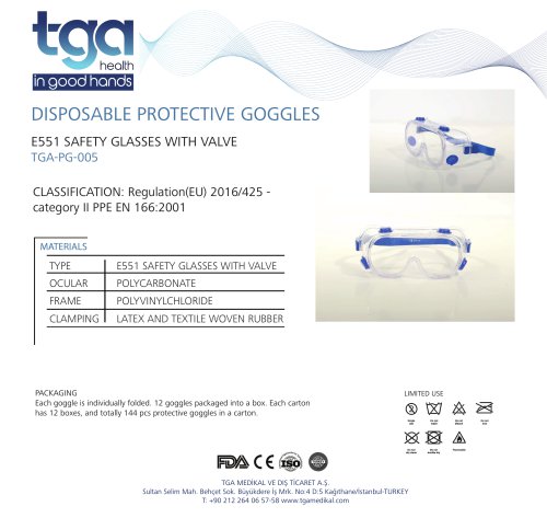 TGA-PG-005 GOGGLES With Valve