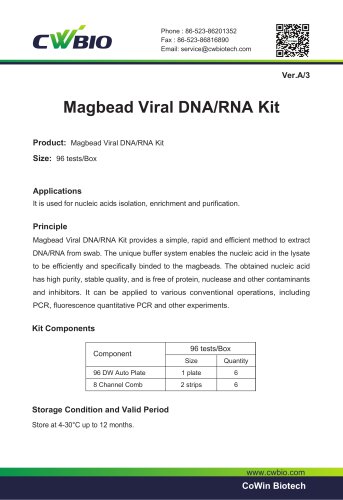 IFU-CW3131 Magbead Viral DNA/RNA Extraction kit