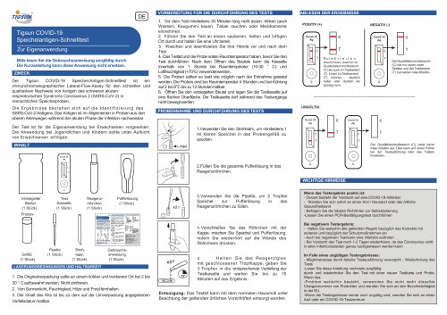 TigsunCOVID-19 Speichelantigen-Schnelltest