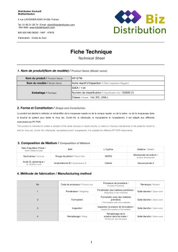 Technical Sheet HP GTM