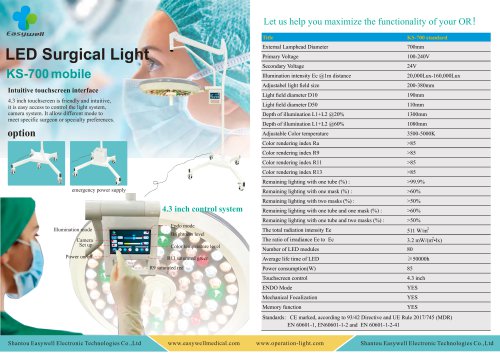 Ceiling-mounted surgical light KS-500