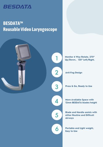 Handheld Plastic Video Laryngoscope BD-PL