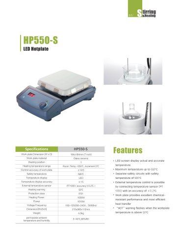 HP550-S 580℃ LED Hotplate