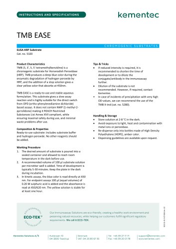 TMB Ease- Instructions & Specifications