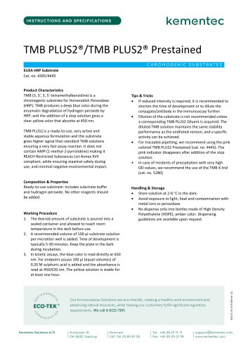 TMB PLUS2® Prestained- Instructions & Specifications