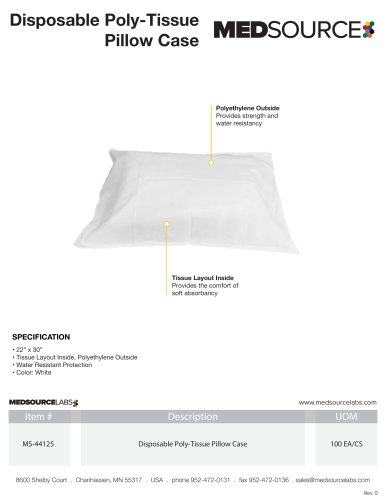 Disposable Poly-Tissue Pillow Case