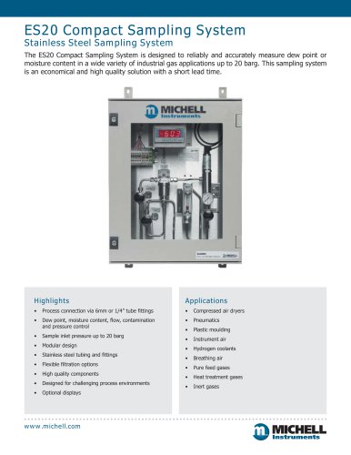 ES20 Compact Sampling System Stainless Steel Sampling System