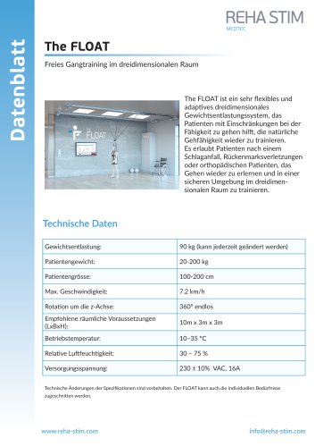 The FLOAT Datenblatt