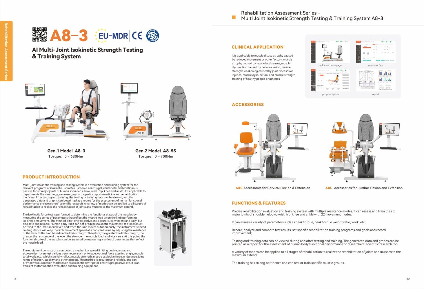A8-3 Al Multi-Joint Isokinetic Strength Testing & Training System - Guangzhou Yeecon Medical Equipment Industrial