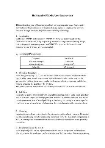 HaHasmile PMMA User Instruction