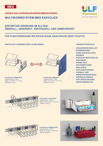 MKS mit EasyClick: Drahtkörbe aus Edelstahl für Funktionsräume