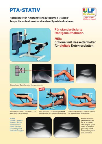 PTA: Positionierungs- und Lagerungshilfe / Stativ für Patella Tangential Röntgen-Aufnahmen